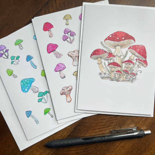 Whimsical Mushrooms Greeting Card Set