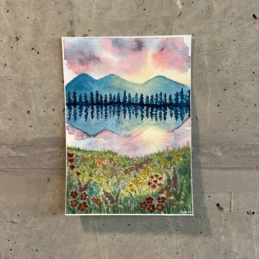 💚 Signed "Meadow Magic" Watercolor Painting (Unframed)
