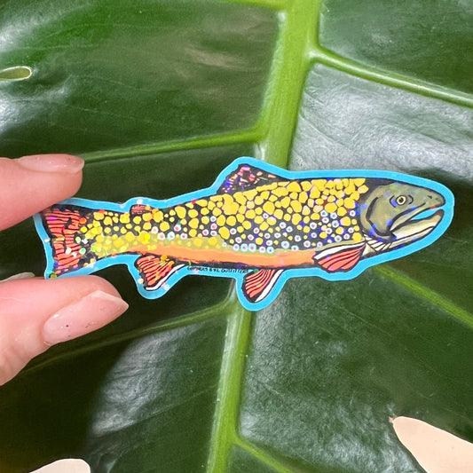 Colorful Brook Trout Art Sticker