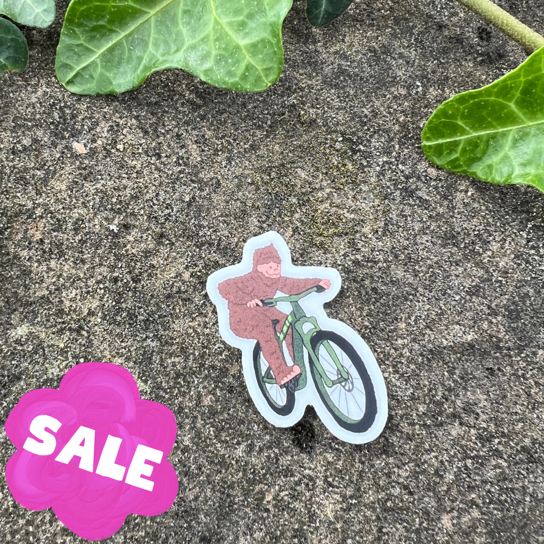 Big Foot Mountain Biker Sticker (Mini)