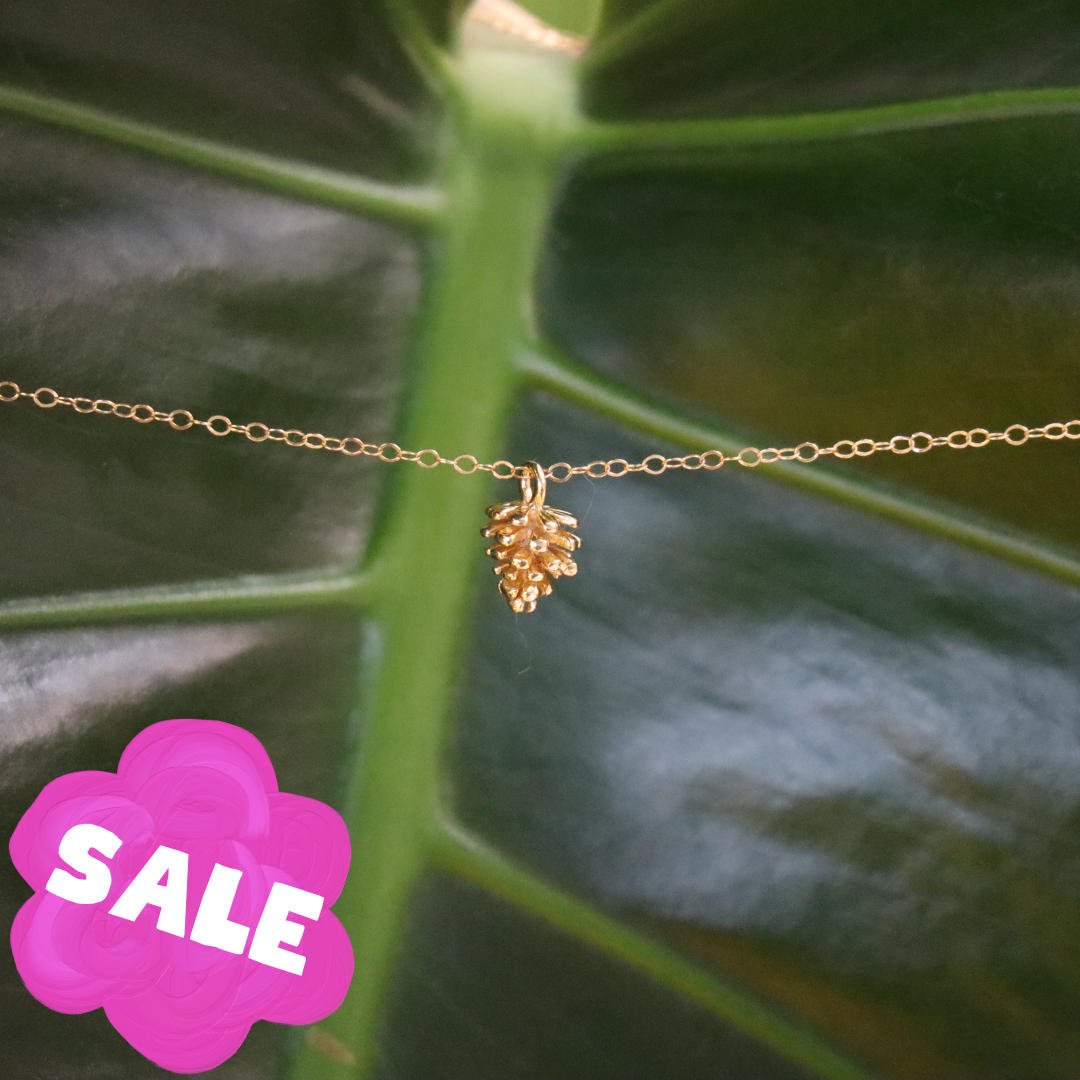 Mini Pinecone Necklace- 18K Gold Vermeil