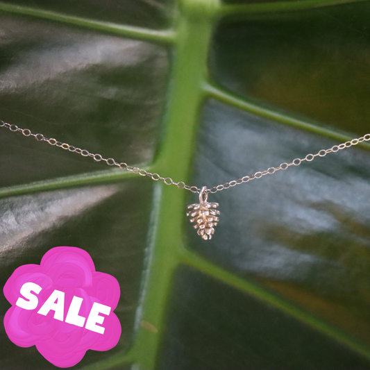 Mini Pinecone Necklace- Sterling Silver
