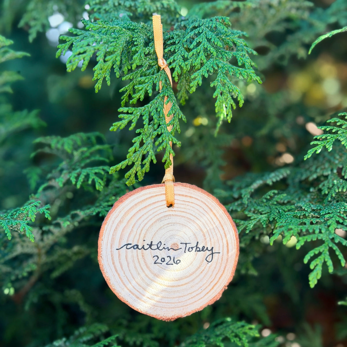 Hand-painted Wooden Fox Ornament