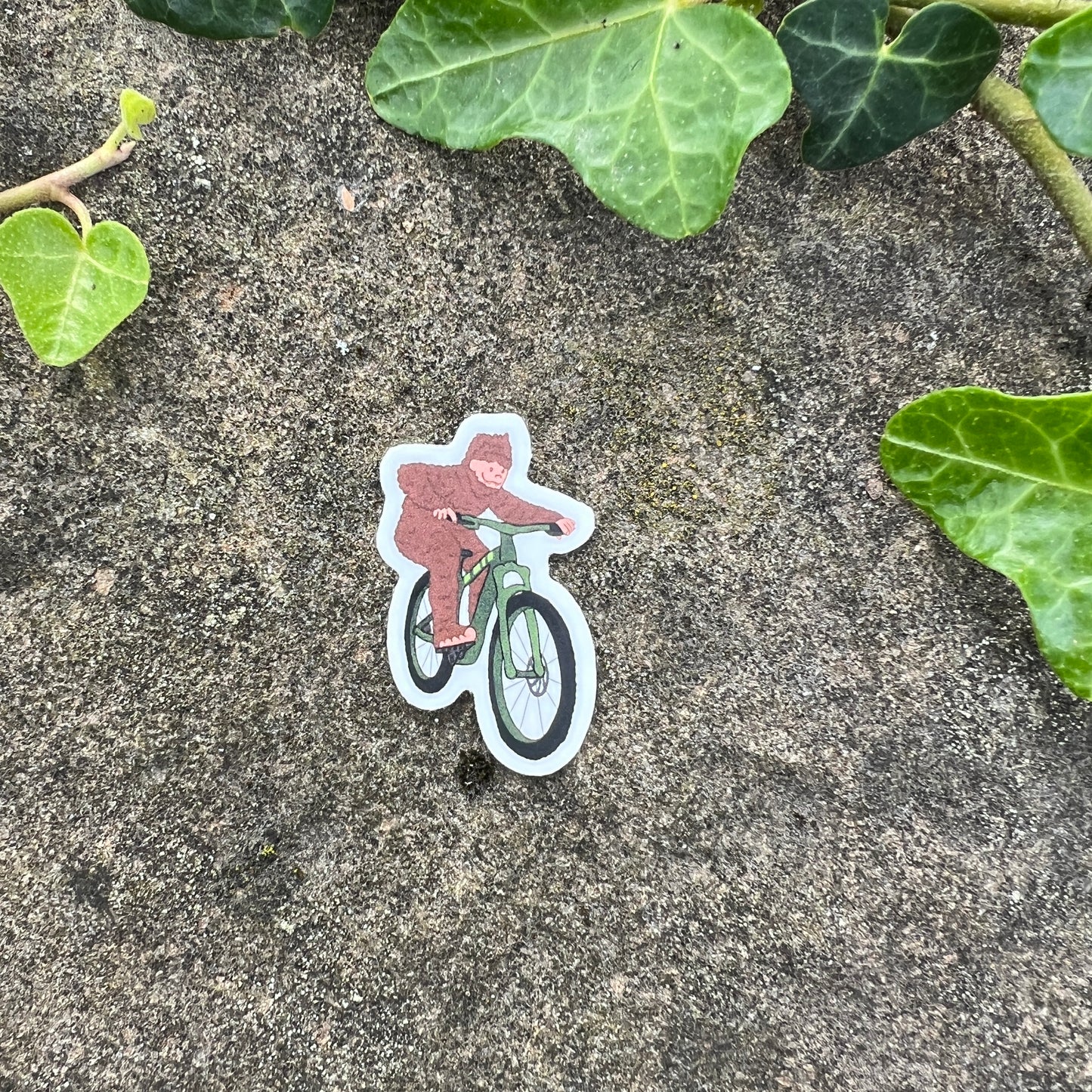 Big Foot Mountain Biker Sticker (Mini)