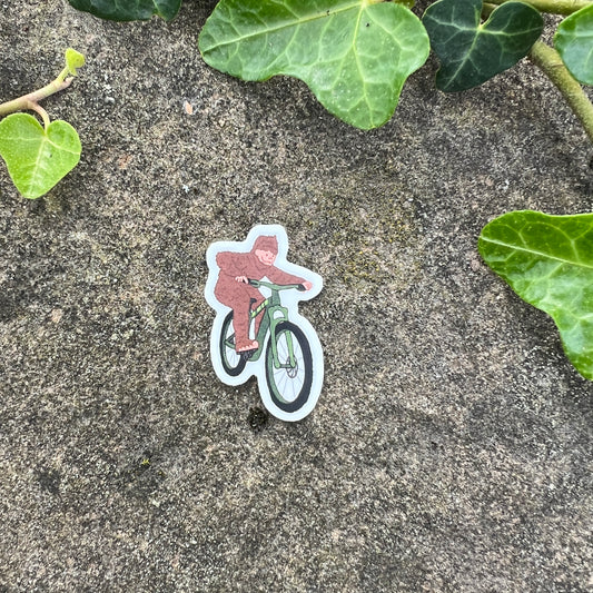 Big Foot Mountain Biker Sticker (Mini)