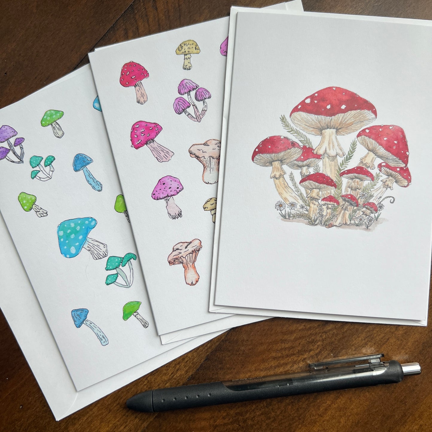 Whimsical Mushrooms Greeting Card Set