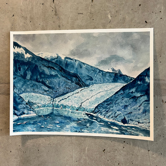 Dawes Glacier – Watercolor Fine Art Print | 9x12