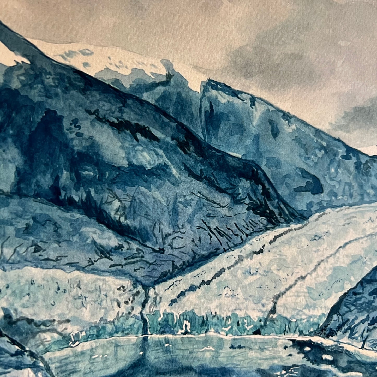 Dawes Glacier – Watercolor Fine Art Print | 9x12