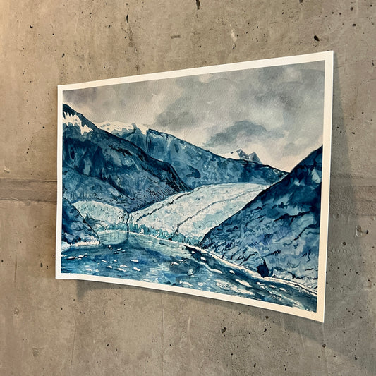 Dawes Glacier – Watercolor Fine Art Print | 9x12