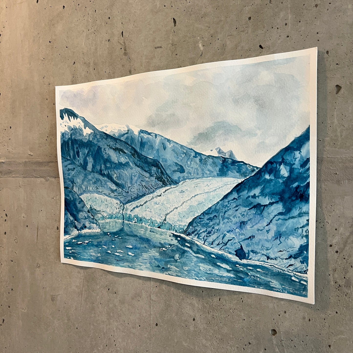 Signed "Dawes Glacier" Original Watercolor Painting #1/1