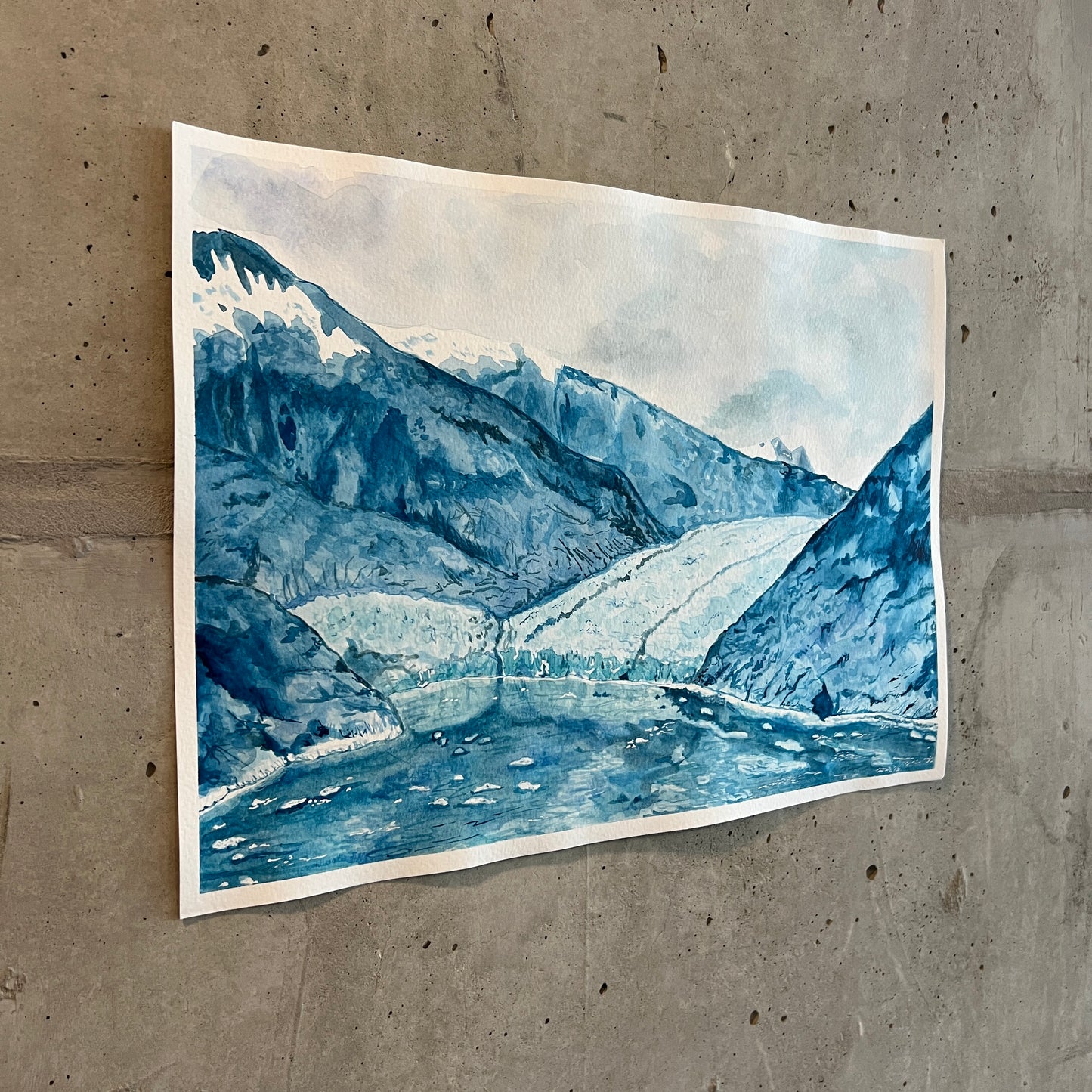 Signed "Dawes Glacier" Original Watercolor Painting #1/1