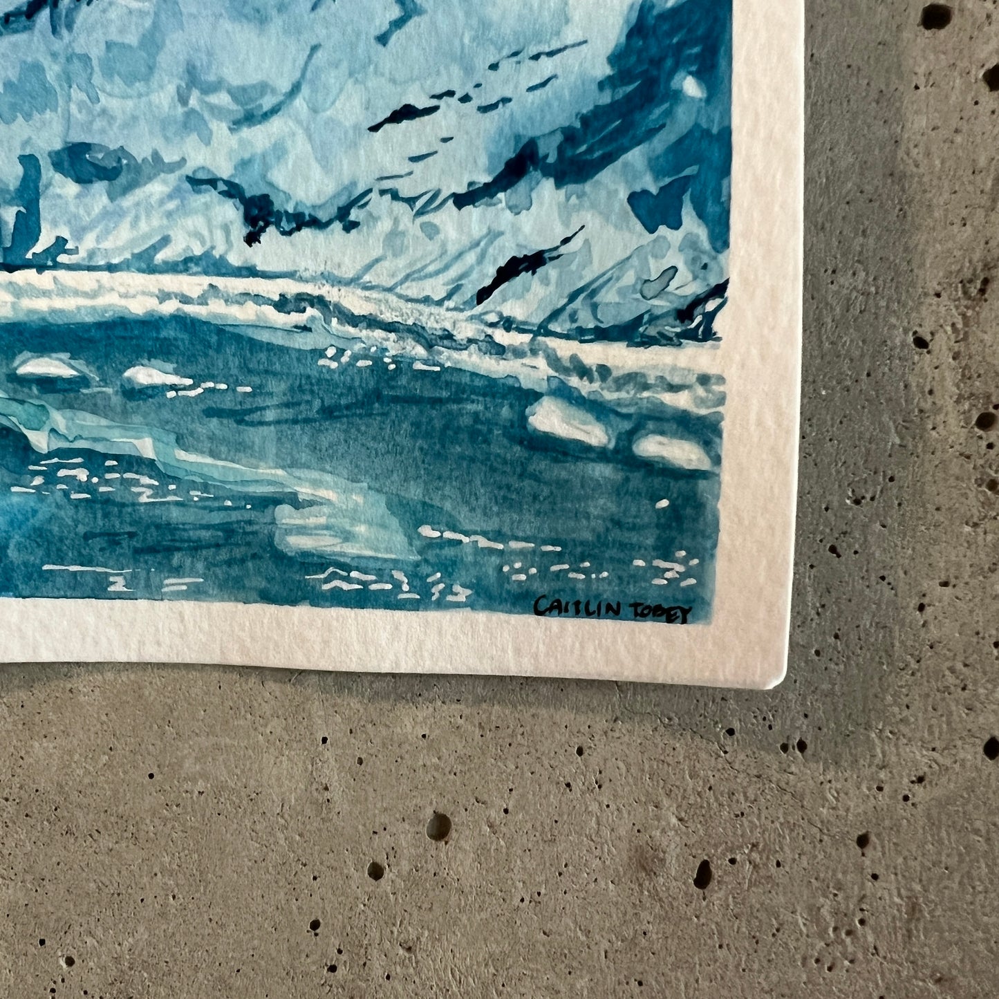 Signed "Dawes Glacier" Original Watercolor Painting #1/1