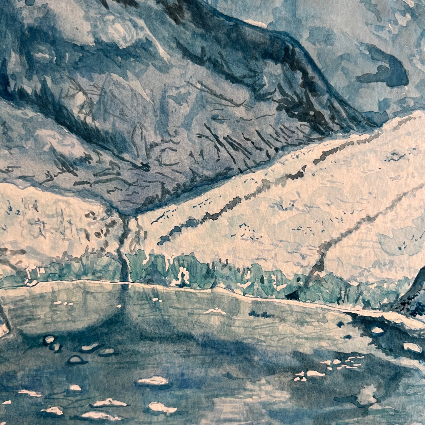 Signed "Dawes Glacier" Original Watercolor Painting #1/1